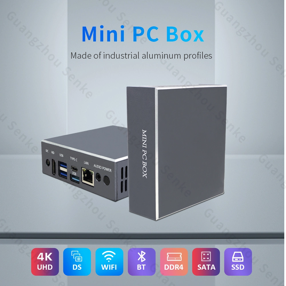 Leichter tragbarer Tischcomputer aus Aluminium USB3,0 RJ45 Typ C HD-Mi 12V Pocket PC Mini für Gaming/Business