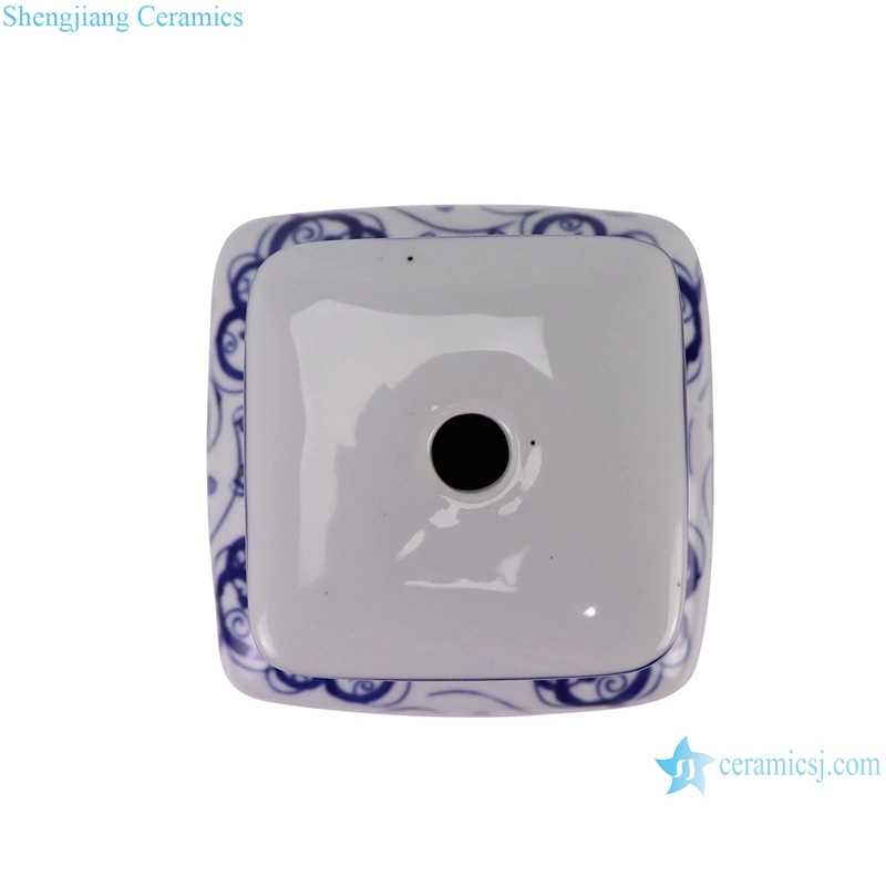 Ds-Rypu48 bleu et blanc et motif de fleurs Corps en céramique pour lampe de table