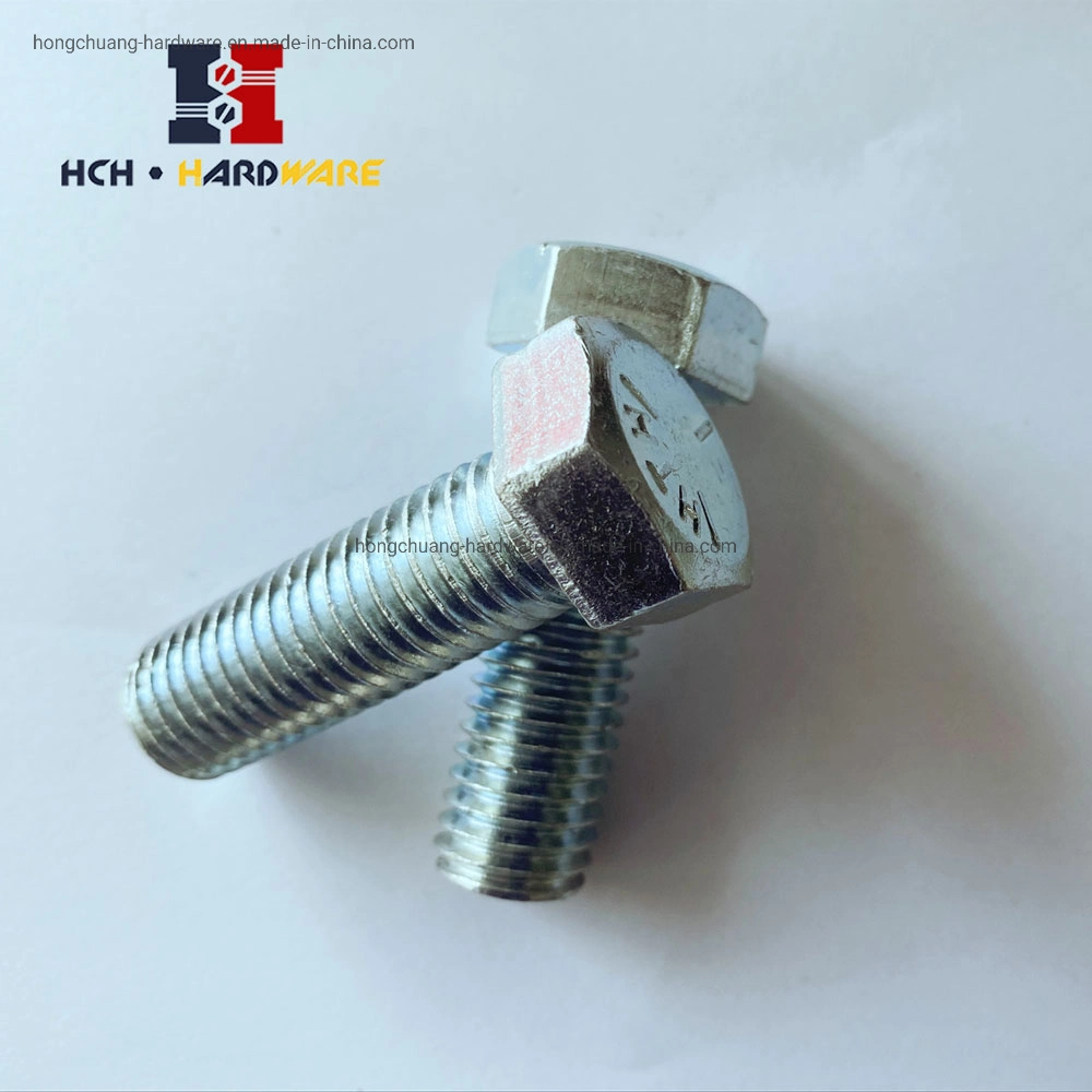 Blue White Zinc Plated High Strength Steel Hex Bolt