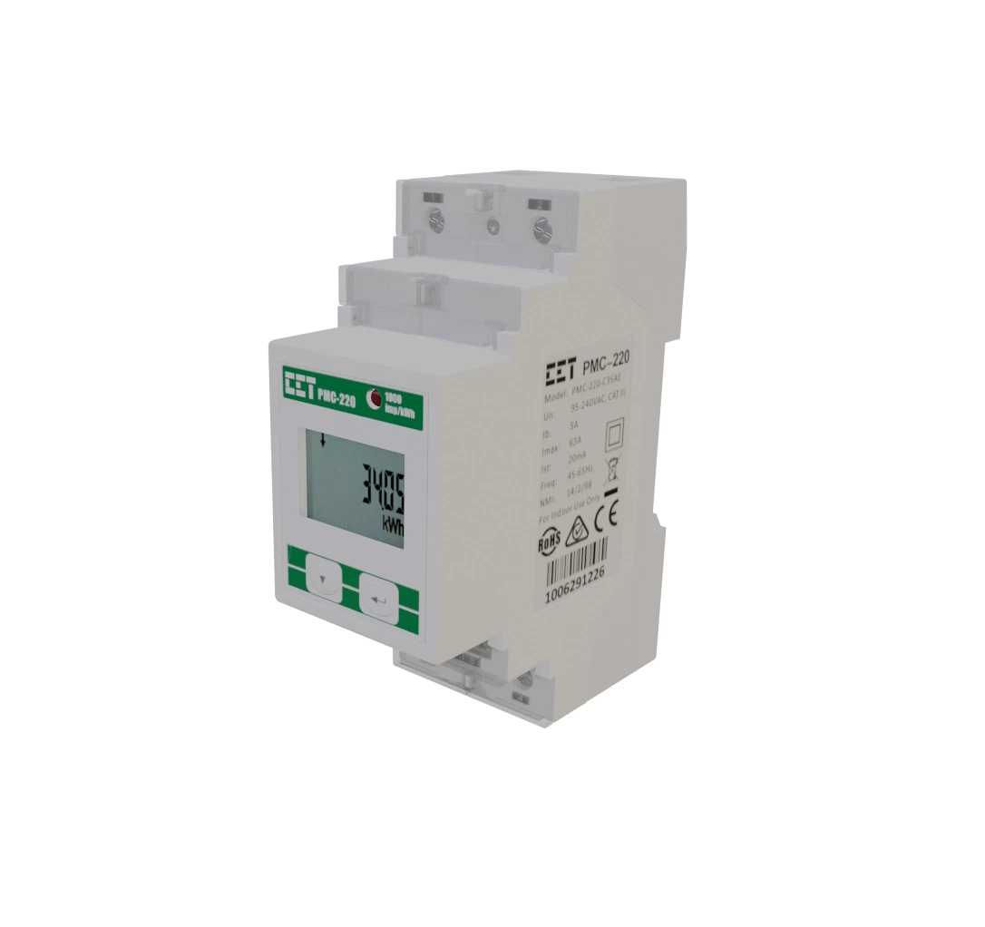 PMC-220 DIN Rail Class 0.5 Self-Powered Single-Phase 63A Direct Input Multifunction Meter