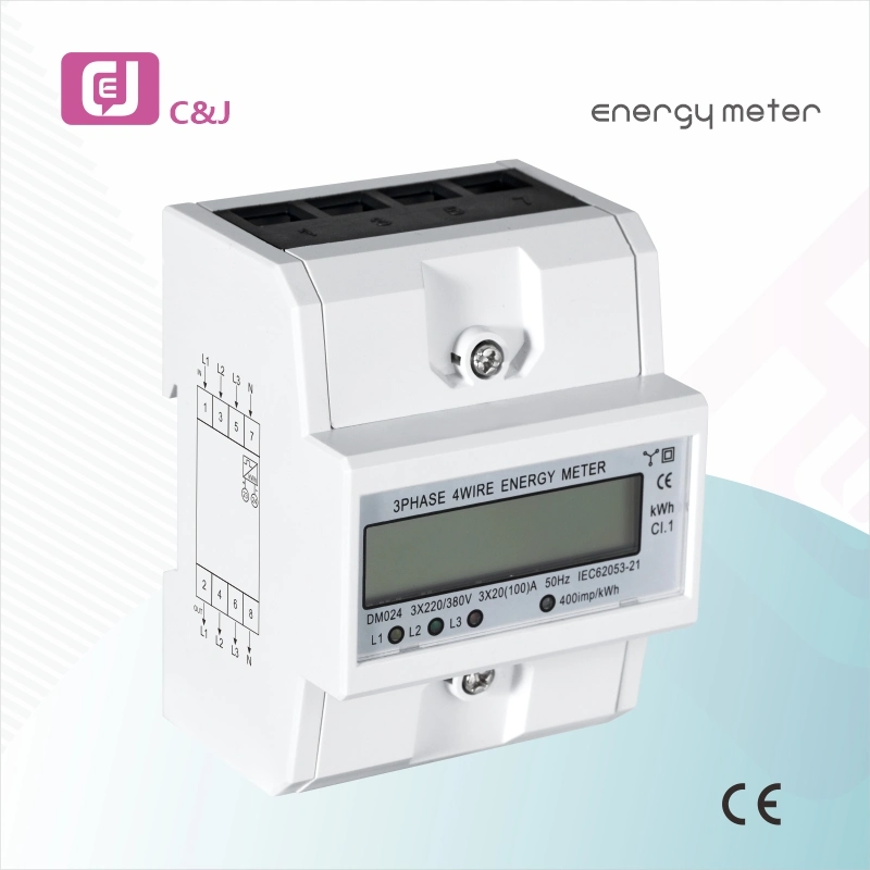 Hot Sale 3 Phase 4 Wire Smart DIN Rail Digital Electronic Energy Meter