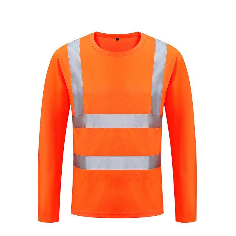 Vente en gros Orange couleur vêtements réfléchissants Personnalisez le logo haute visibilité Polo de sécurité T-shirt lumineux réfléchissant