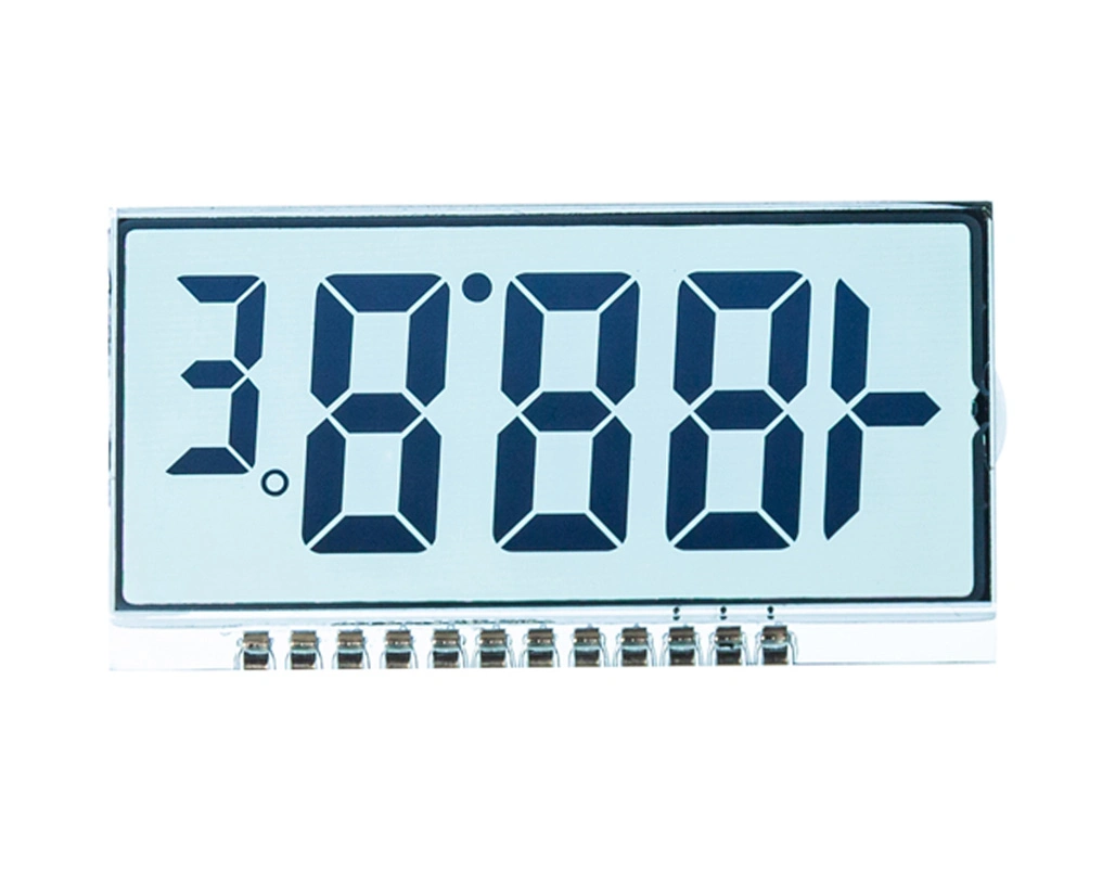 Custom 12 Pins Tn Htn Stn FSTN Segment Monochrome LCD for Temperature and Humidity Meter Display