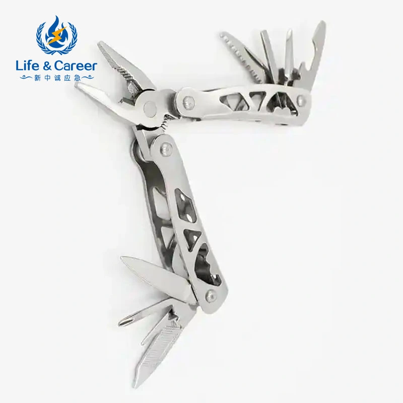 16-en-1 plegable de acero inoxidable pinza multifunción EDC Multitool alicates con bolsa para acampar al aire libre