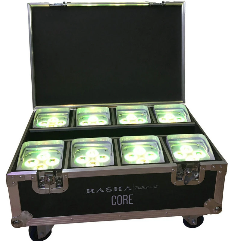 8in1 Charing Flight Case for 4*18W 6in1 Rgbaw UV Battery LED PAR Uplight