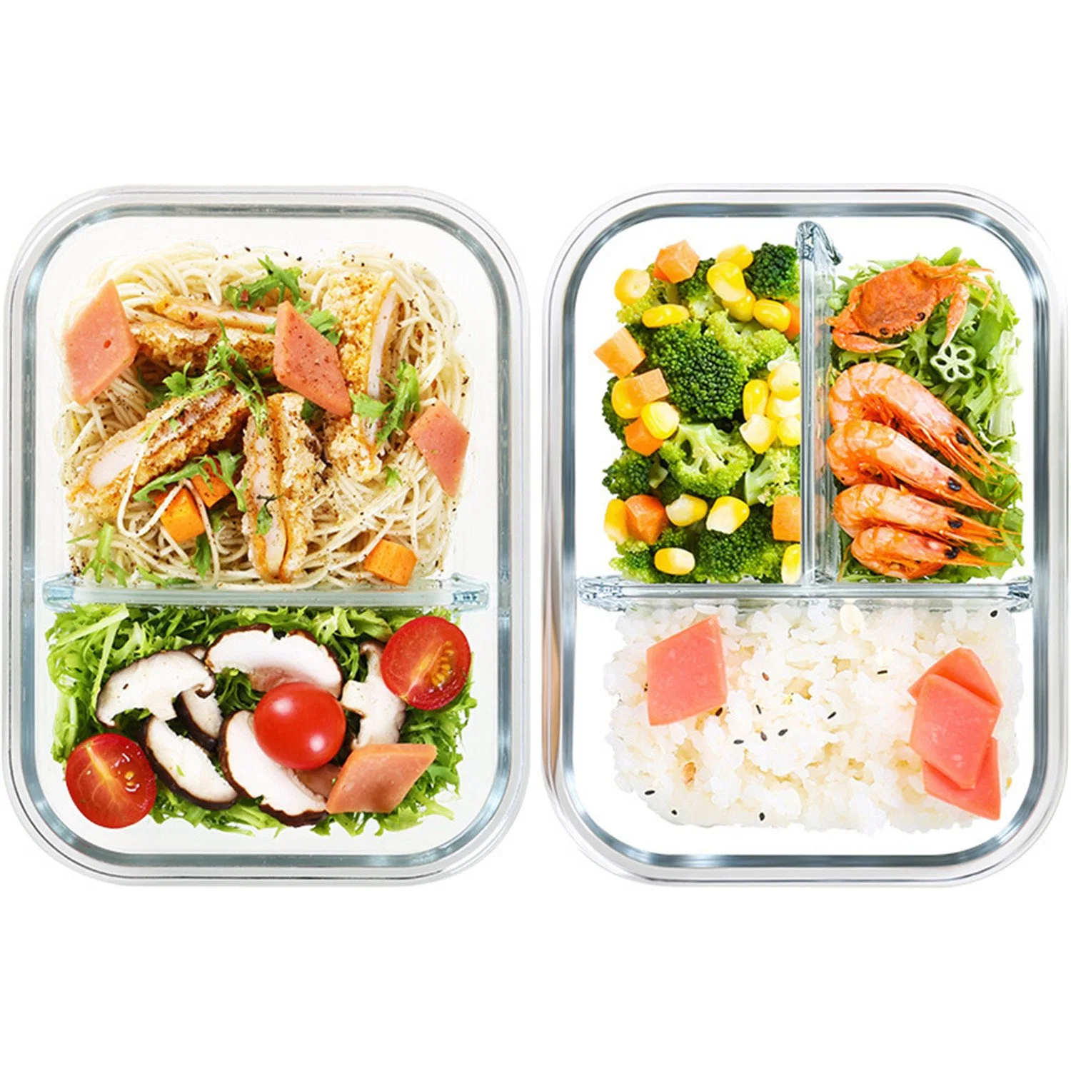 Mikrowelle/Backofen/Kühlschrank Safe Hohe Borosilikatglas Bento Box Picknick-Glas Essen Aufbewahrungsbehälter Lunchbox Food Box mit Deckel