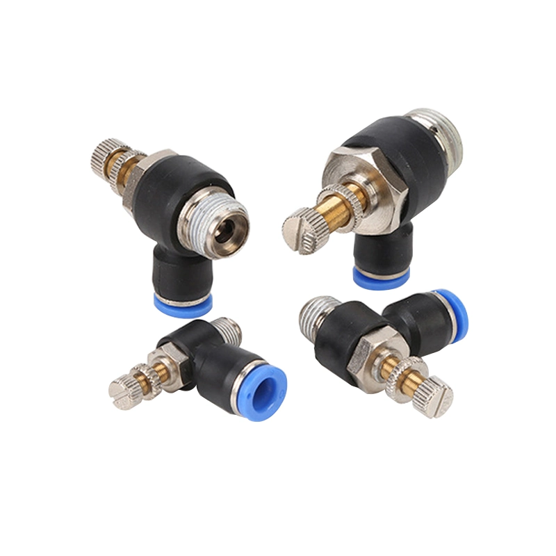 SL Type Pneumatic Quick Connector Regulating Valve One-Way Fitting Adjustable Throttle Valve Air Pipe Joint Fittings