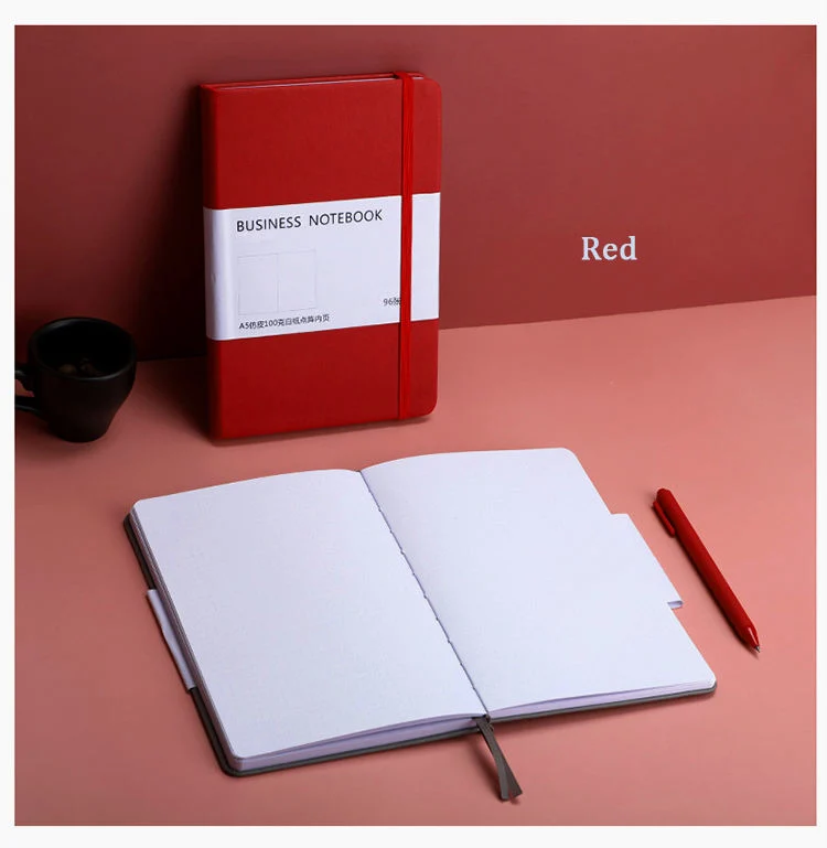 Customizable Logo PU Leather Notebook with Elastic Strap and Ribbon Branded Design for Promotional Gifts