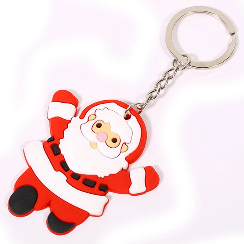 تخصيص عينة هدية ترويجية مجانية عينات خدمة مخصص PVC عيد الميلاد سلسلة المفاتيح