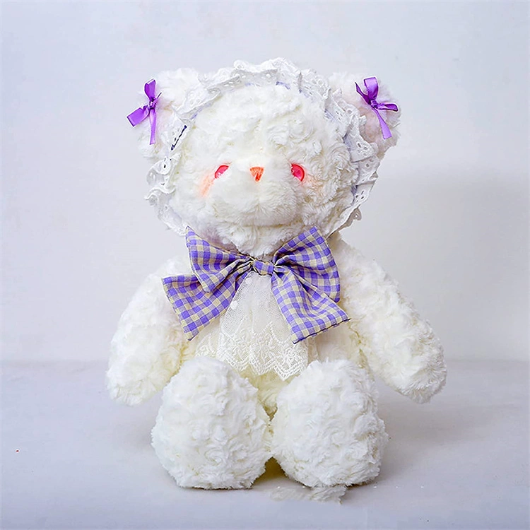 Boneco macio com urso de pelúcia OEM ODM Custom Soft Animal Bear Urso peluche branco bebé