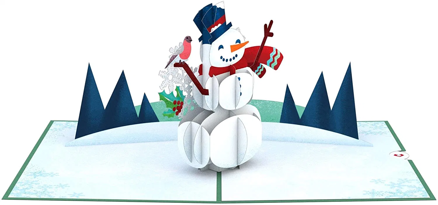 3D Christmas Snowman Pop up Cards Special Design Merry Christmas Cards