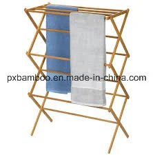 Unfolded Household Indoor Folding Bamboo Clothes Drying Rack Dry Laundry and Hang Clothes