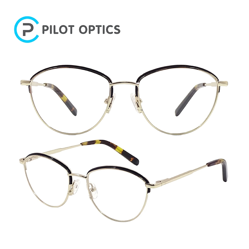 2023 Brand Design Cat Eye Metal Woman Optical Frames