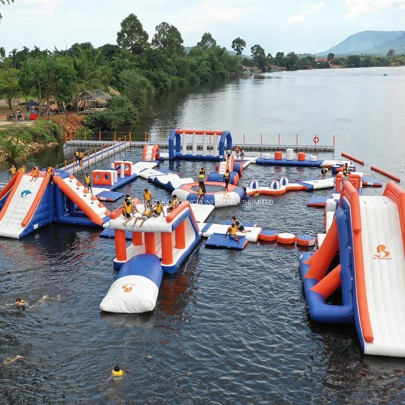 Inflável Parque Aquático de Diversões Hot Giant Inflatable Commercial Water Park Jogo de slides