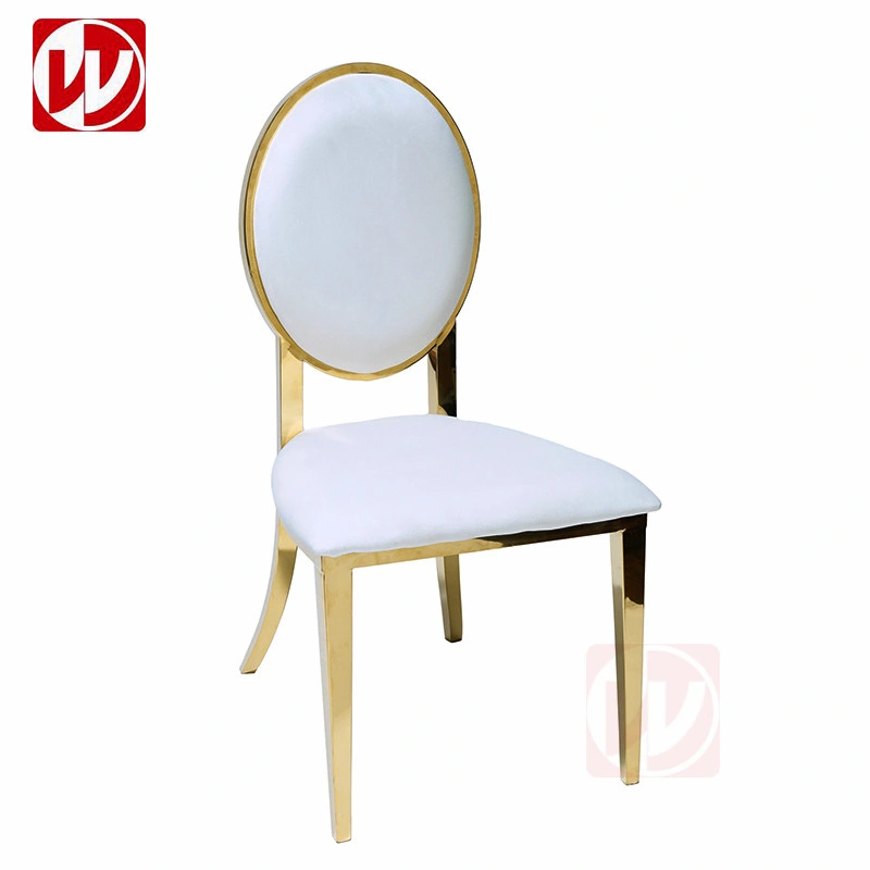 Hot Sale Design Hotel Banqeut Wedding Chair Half-Moon Shape Stainless Steel Chair