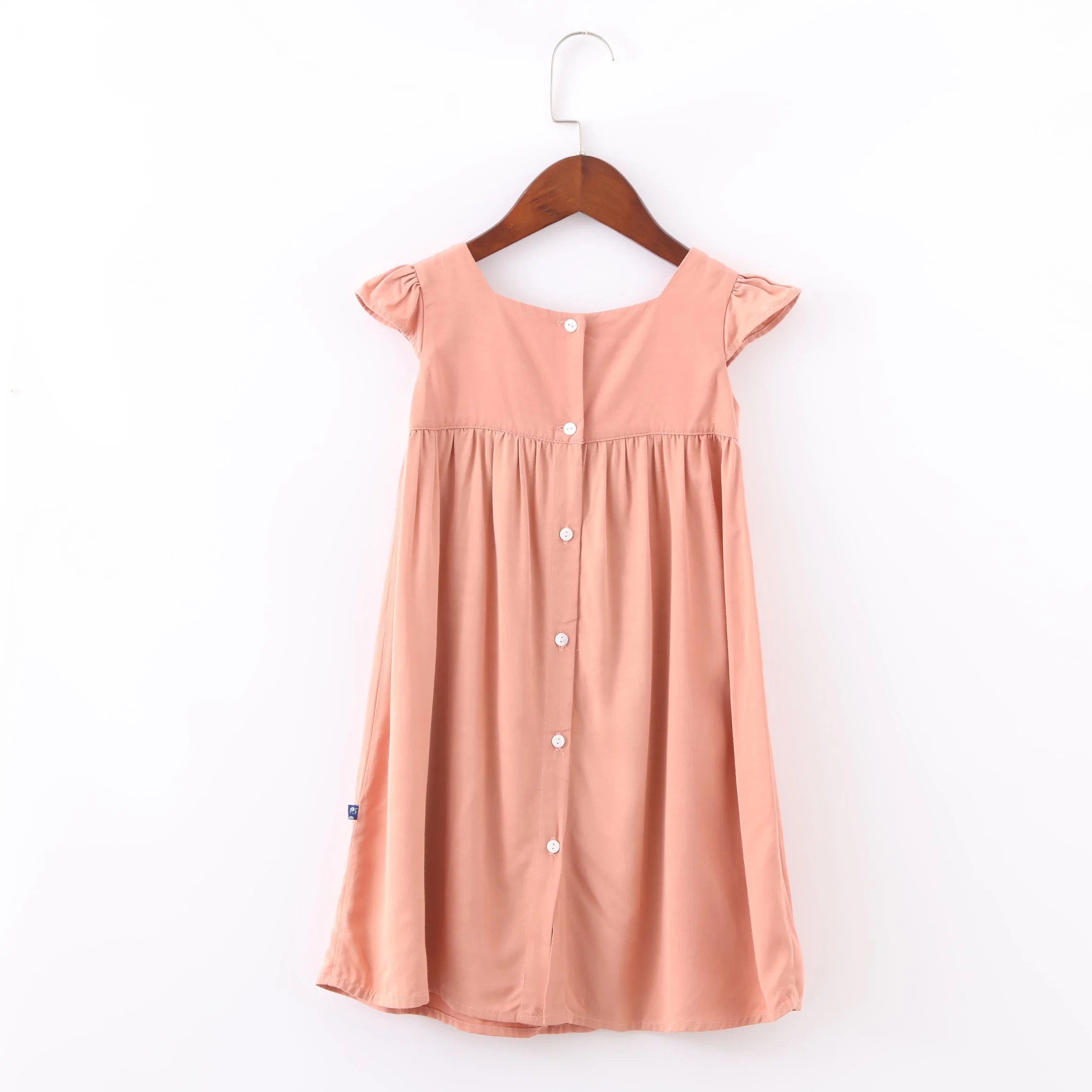 Kids Sleeveless Girl Dress Clothes Plain Color Lined Summer Dress