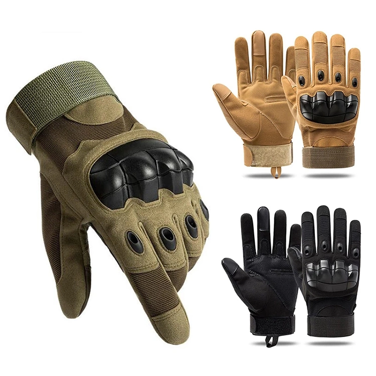 Military Style Full Finger Knuckle Protection Combat Adult Softshell Outdoor Sport Hiking Camping Tactical Gloves