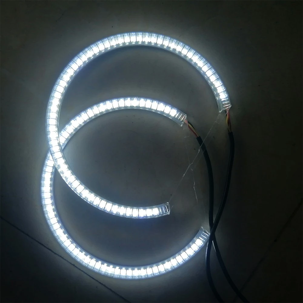 Auto LED Angel Eyes Halo Ringe 12V DC 131mm Weiß Gelb zweifarbige LED Auto Engel Auto Engel Lichter Weiß, Gelb