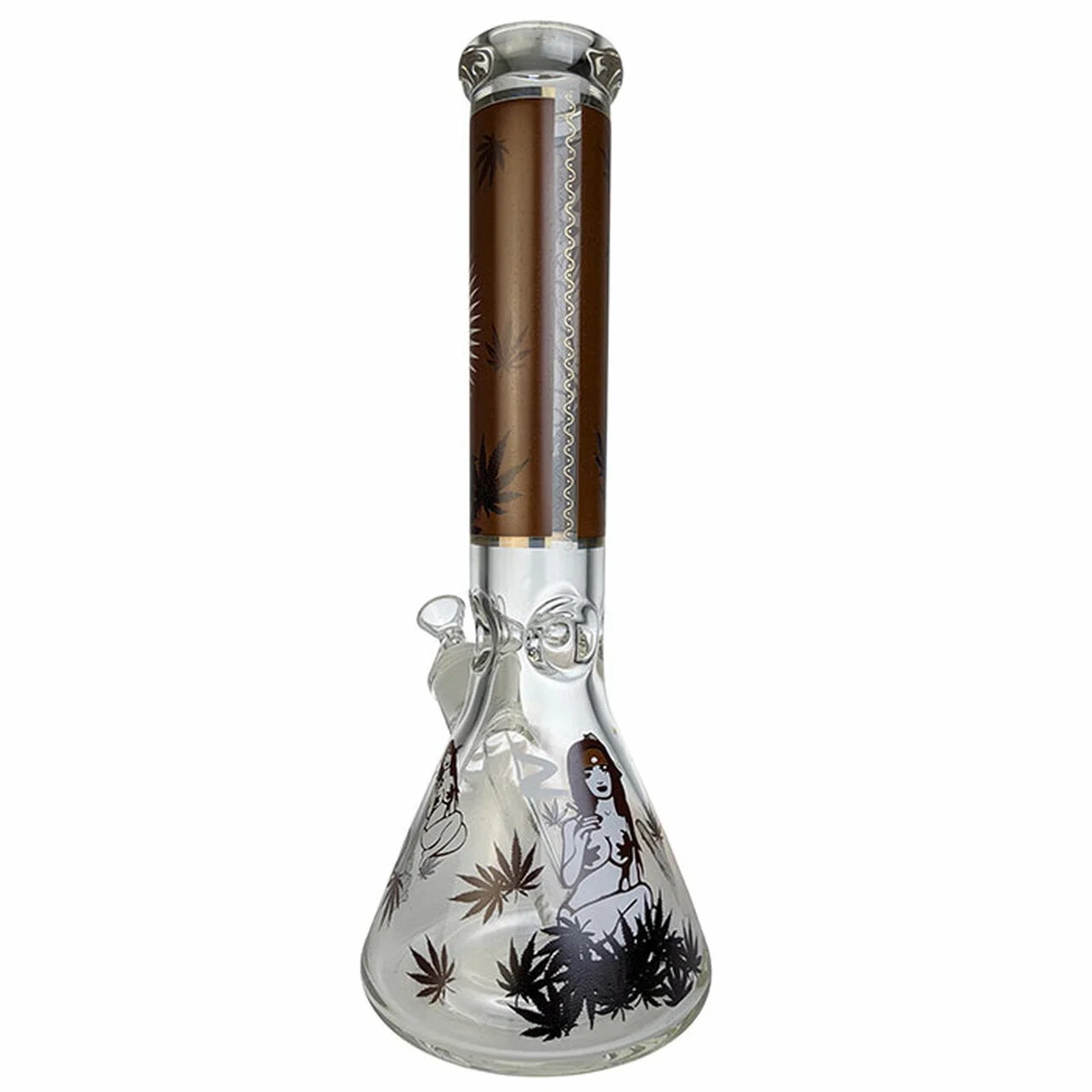 14" Miss Mary Jane la etiqueta de color el vaso de tubo de agua de pipa de vidrio