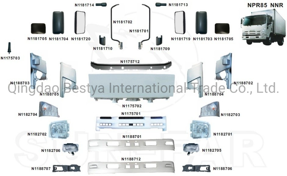 Lamp Asst, Stop, Lamp, Door Mirror, Bumper, Grille Radiator, Garnish Assembly, Garnish Side Step, Pedal Plate Truck Parts for Isuzu