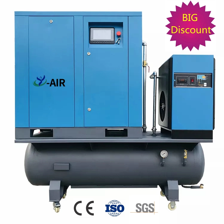 Germany Silent Portable Electric Industrial Rotary Screw Air Compressor (15KW 300L 16 Bar) with Dryer, Filters and Tank for Fiber Laser Cutting (CE& ISO)