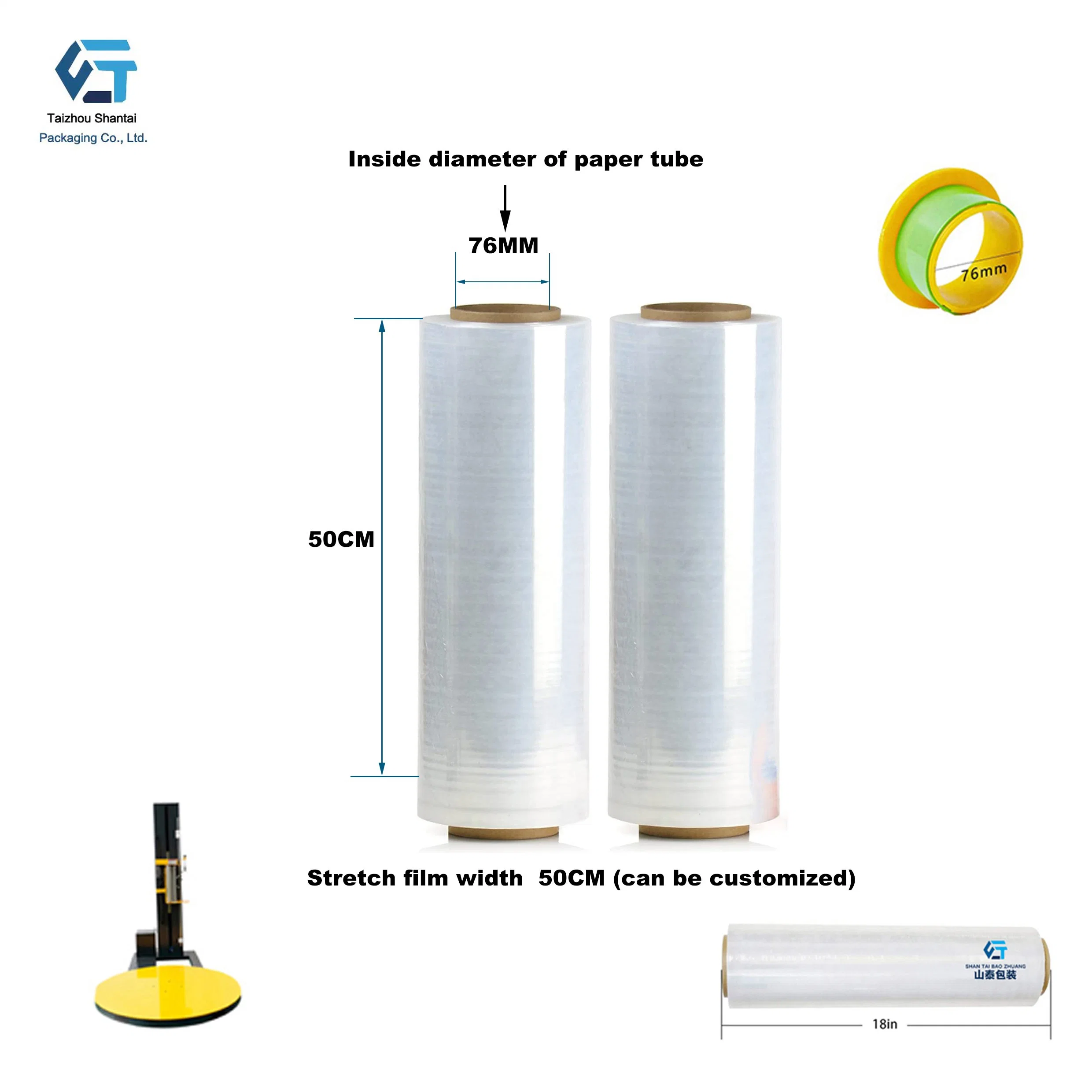 Cuatom Low Prices Wholesale/Supplier LLDPE Shrink Stretch Film Pallet Wrap