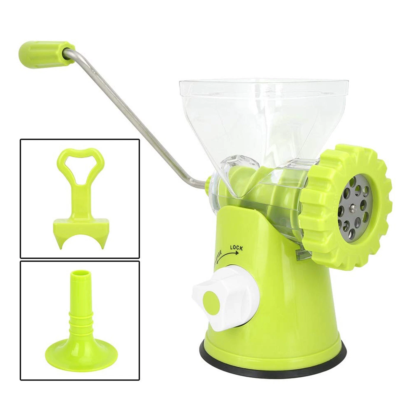 Stainless Steel Blades Plastic Food Chopper Manual Meat Grinder Kitchen Meat Mincer Green for Vegetables Garlic Bl12258