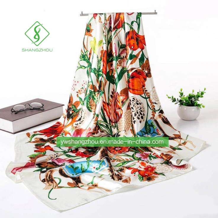 90*90cm Satin Silk Cravat Printed Fashion Gift Square Scarf