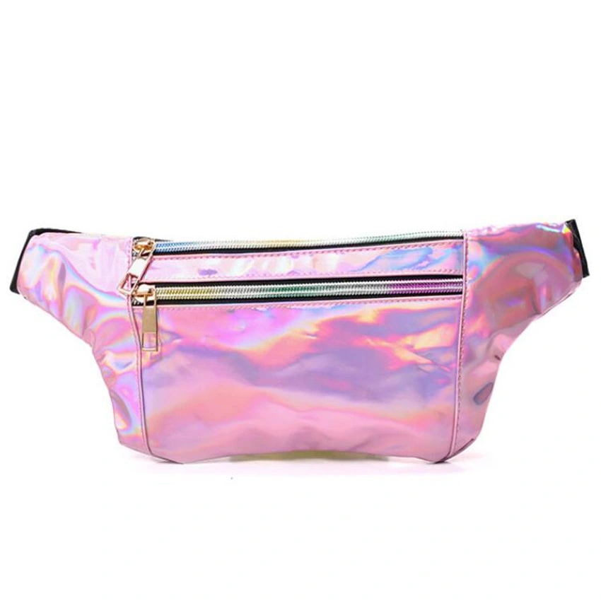 TPU Vinyl Bum Bag Glitter Waist Belt Bag Ladies Hologram Pouch Fanny Pack