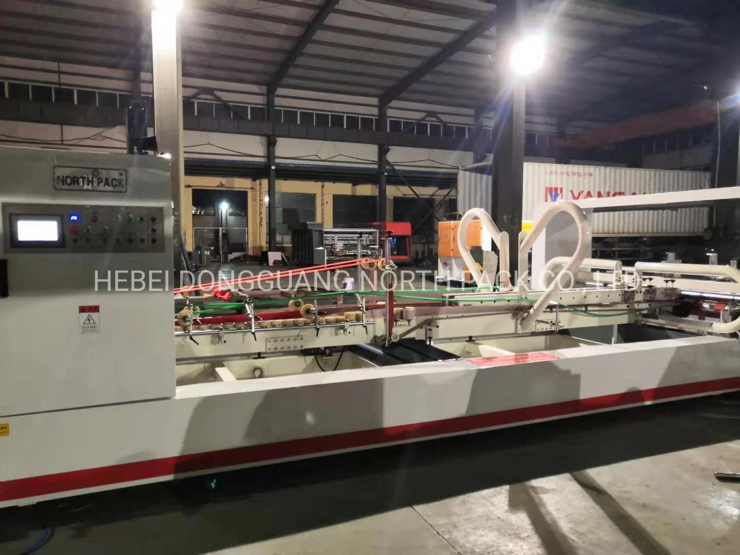 Automatic carton boxing making gluer bundler inline machine