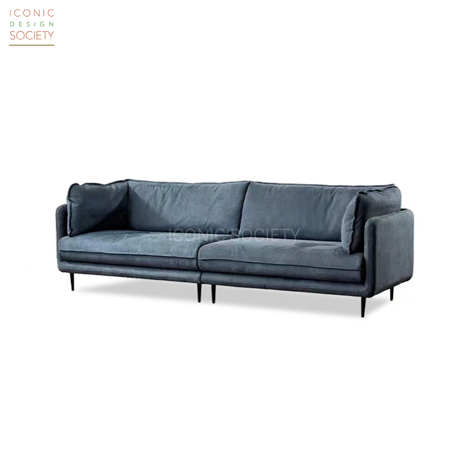 Modern Home Furniture Luxury Living Room Metal Legs Foam Hotel Sectional Office Leisure Couch Velvet Fabric Sofa