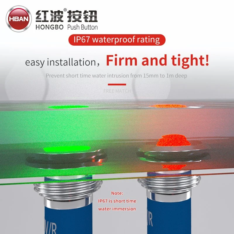 China Fabricante 16mm Cabeça Chata Yelllow iluminado de metal cor da lâmpada de indicação de 12V