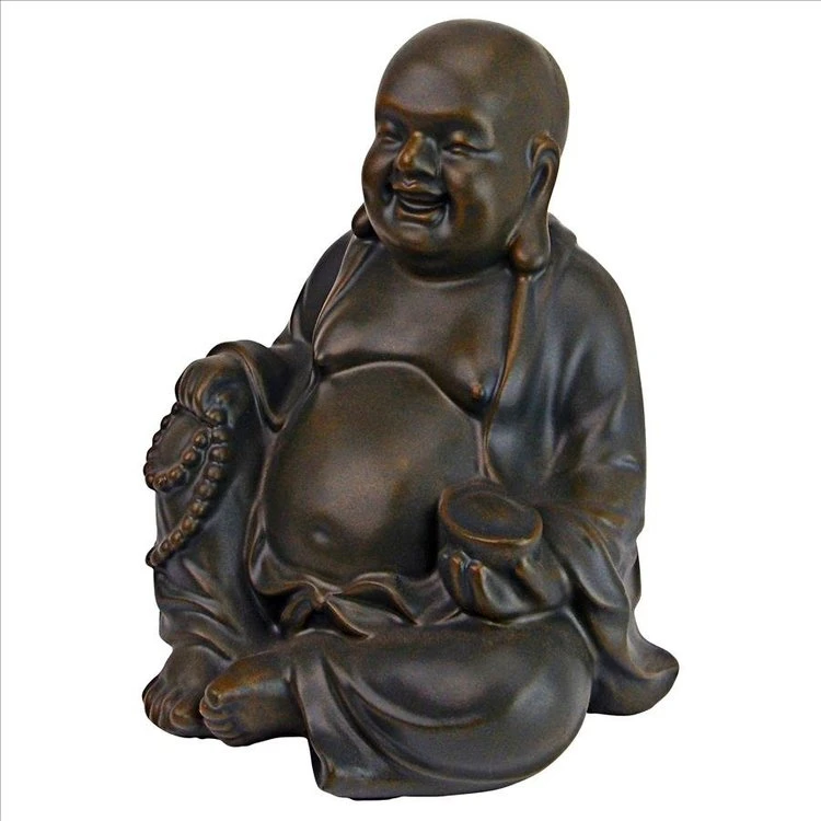 Esculturas artesanales de resina Atistic moderna estatua Laughing Buddha Bonze estatua