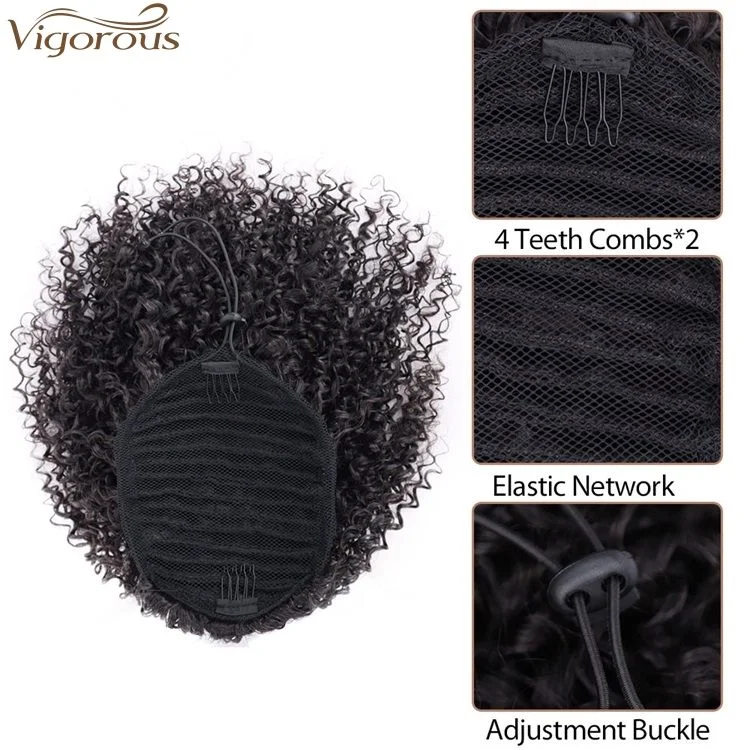 Afro Kinky Curly Hair Extension Synthetic Short Drawstring Ponytail Hairpiece