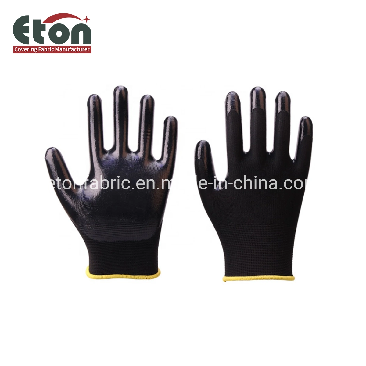 Doublure en nylon tricoté main de travail de sécurité en polyester enduit de nitrile sablonnonnonné Gants