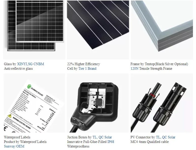 300W 400W Poly Solarmodul 72 144 Zellen Aluminium Rahmen Laden 36V Batterie 36V DC Solar Klimaanlage