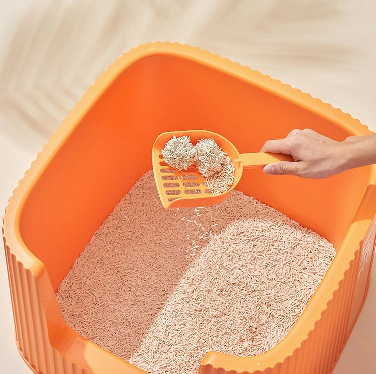 Cat Clean up Products Plastic Large Space Cat Toilet Box Cat Litter Box with Litter Scoop Mat