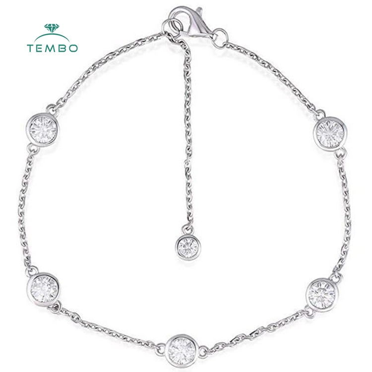 Laboratorio de mayorista crecido corte cojín suelto Vvs Moissanite sintética Gema Diamante de pulsera