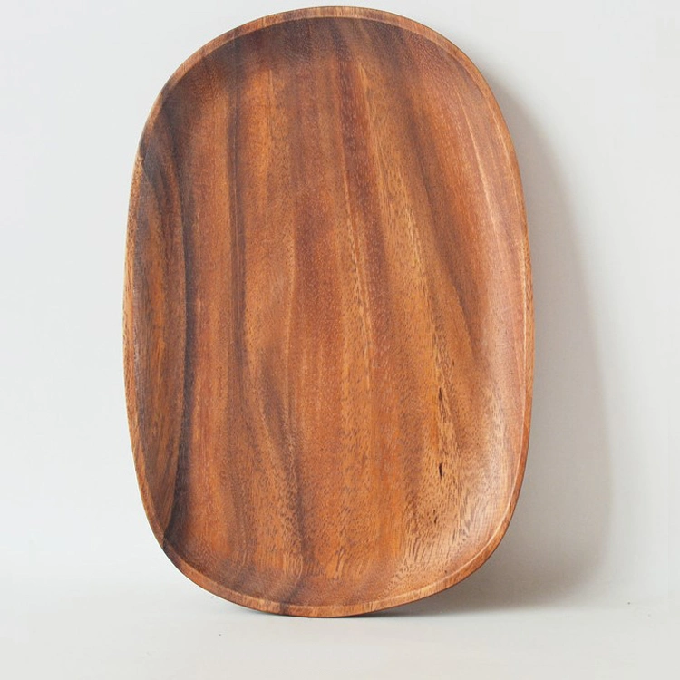 30*20cm de madera de acacia Irregular Placas de vajilla, Plato de frutas