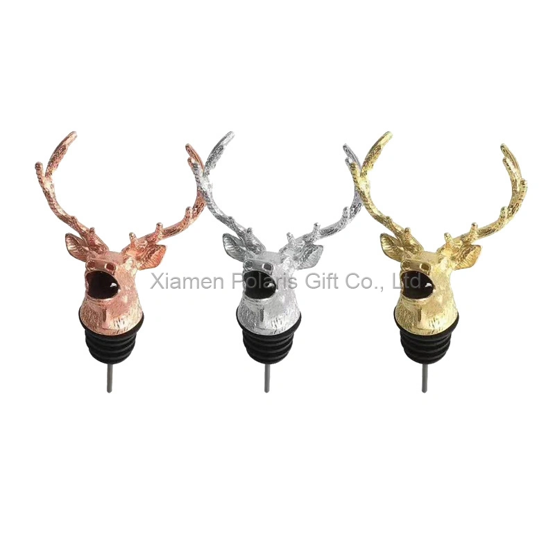 Metal Deer Design Portable Bottle Red Wine Pourer