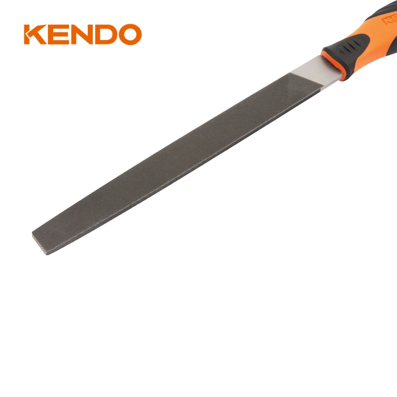 Kendo Flat Steel File with Surfaces Double Cut, One Edge Uncut, One Edge Single Cut