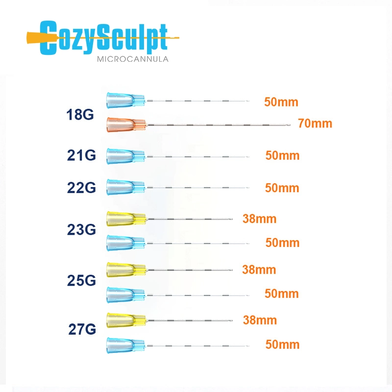 Cozysculpt 21g 23G Disposable Syringe Dermal Filler Bulk Hypodermic Cannula Needle for Buttocks Injection