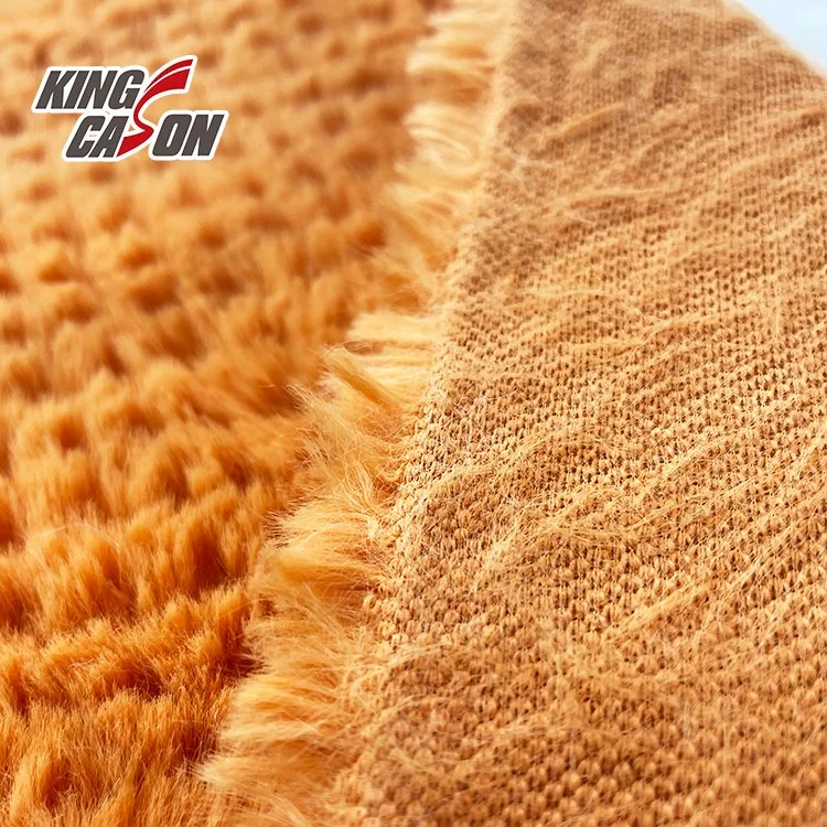 Kingcason 100% Polyester Microfiber Medium-Weight Short Pile Dyeing Pineapple Rabbit Fur for Winter