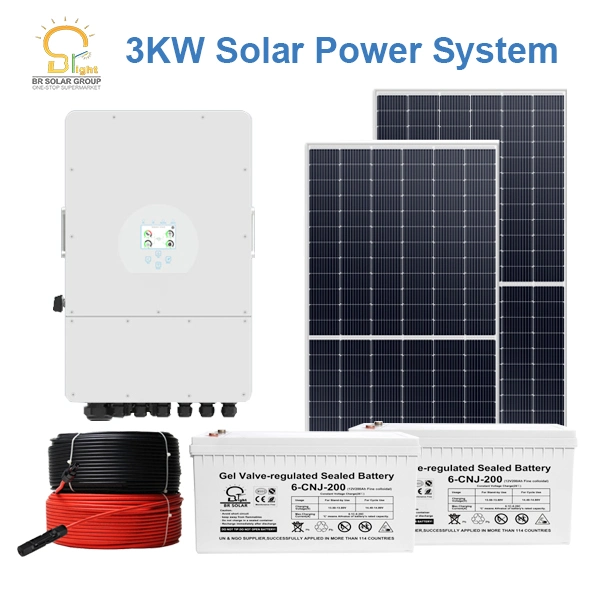 Monocrystalline Silicon Commercial Inverter Tracker PV Hybrid Solar System Factory Br-Solar Power