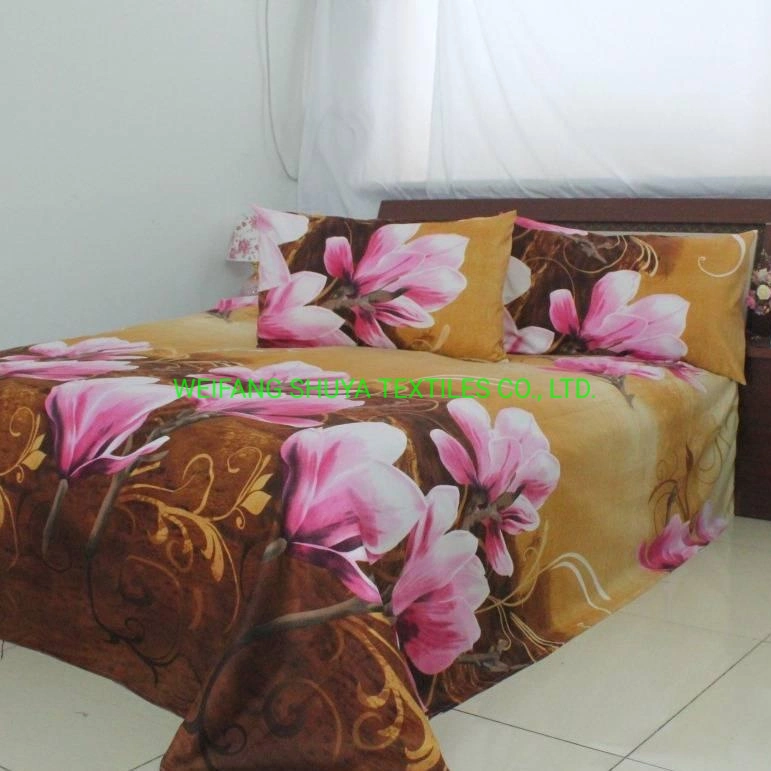 Home Textile Three Piece Polyester Bed Sheets and Bedding