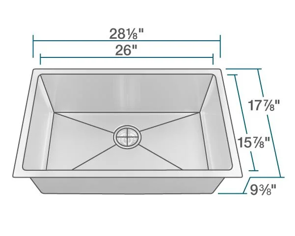 Walnut Washing Pond Drawing Handmade R Angle Single Water Tank 304 Stainless Steel Overall Stretching Tank Household Water Sink Wholesale/Supplier