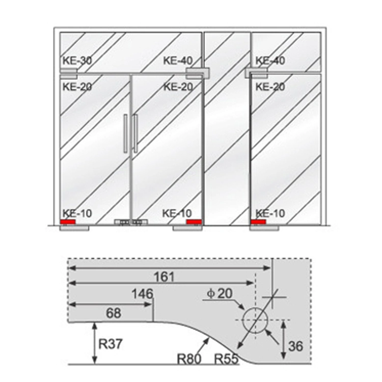 Wt-2906 Edelstahl Abdeckung Hardware Innen Guss Aluminium Boden Patch Verriegelungsanschluss für gehärtetes Glas