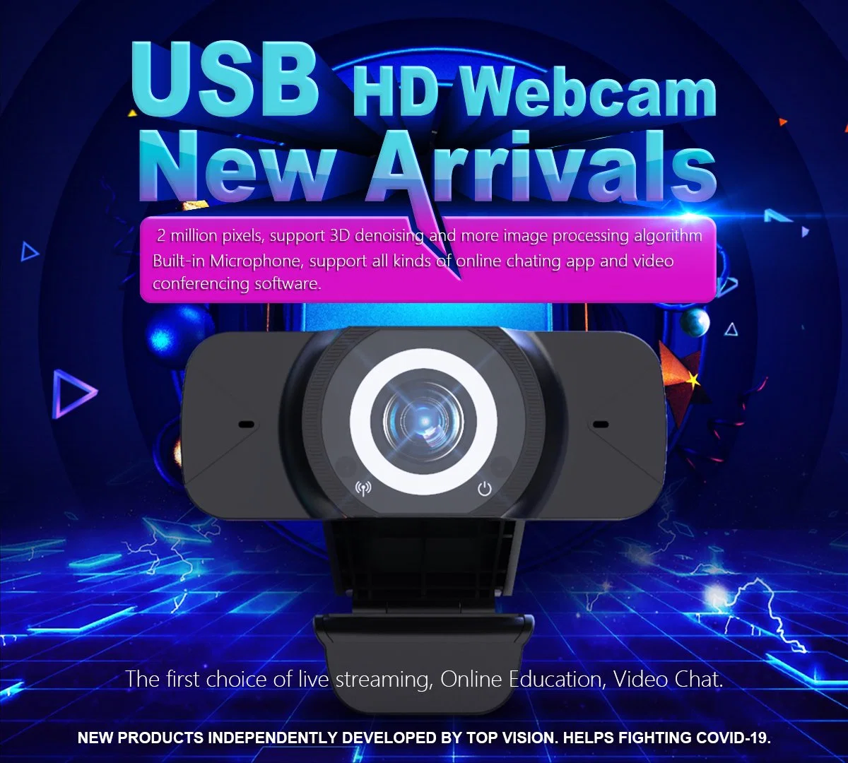 2020 Venta caliente Mini Webcam HD 1080P portátil USB Webcam con micrófono en línea de cámaras de la Conferencia Teching