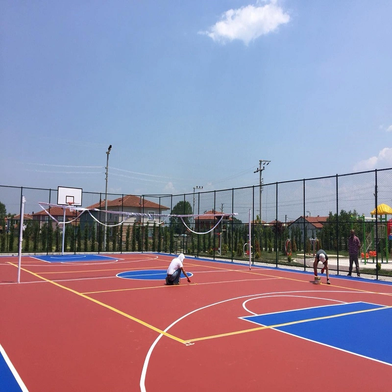 Outdoor Silicon PU Sports Flooring Surfaces Mixed Acrylic Material