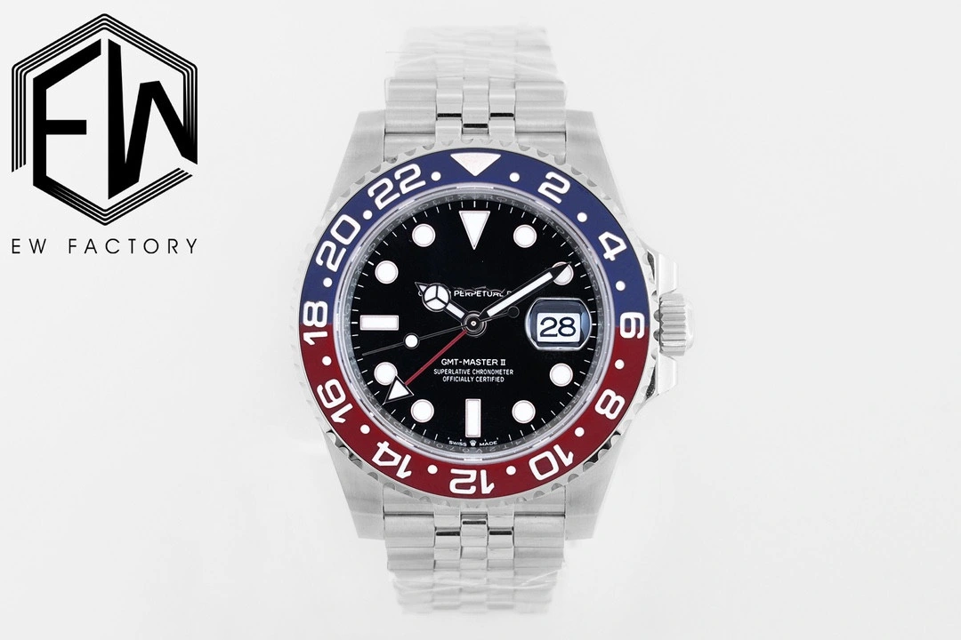 Heißer Verkauf EW Factory Top GMT Batman New 3285 Schweizer Uhrwerk, automatische mechanische Herrenuhr Wasserdichte Uhr